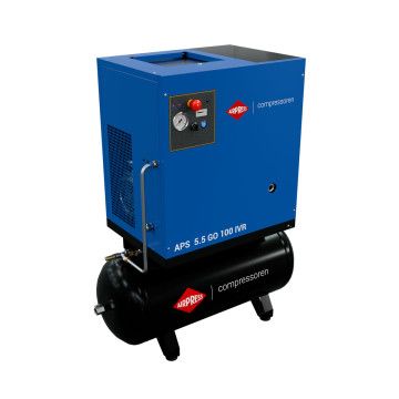 Schraubenkompressor 5.5 PS/4 kW 10 bar 100L 498 l/min (APS 5.5 GO 100 IVR Combi) Schraubenkompressor 5.5 PS/4 kW 10 bar 100L 498 l/min (APS 5.5 GO 100 IVR Combi)