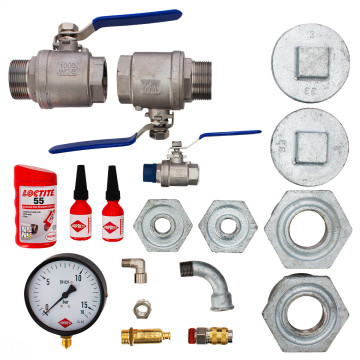 Armaturensatz für Druckluftbehälter 2000-3000L 3" 11 bar und für Schraubenkompressoren 1 1/2" 37-45 kW