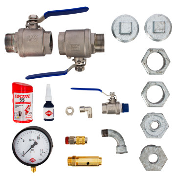 Armaturensatz für Druckluftbehälter 500-3000L 2" 11 bar und für Schraubenkompressoren 1 1/2" 37-45 kW