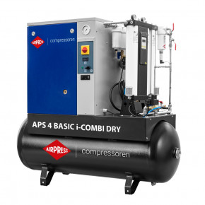 Schraubenkompressor APS 4 Basic i-Combi Dry 10 bar 4 PS/3kW 366 l/min 200 l mit Adsorptionstrockner 18003-OFAG4